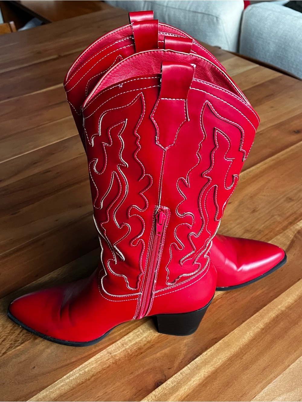 New Look Red Western Boots W9 - Picture 2 of 6